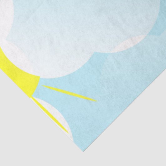 Sunny Blue Summer Sky met wolkendebreuk Tissuepapier (Detail)