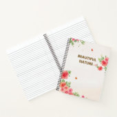 Sunny Blush Pink Flowers Butterfly Waterverf Notitieboek (Binnen)