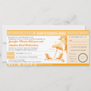 Sunny Boarding Pass tickets Uitnodigingen voor de