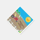 Sunny Boerderij Tractor Custom Kids Birthday Servet (Hoek)