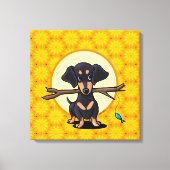 Sunny Boho Dachshund Dog Canvas Afdruk (Voorkant)
