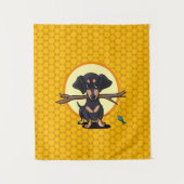 Sunny Boho Dachshund Dog Wandkleed (Voorkant)
