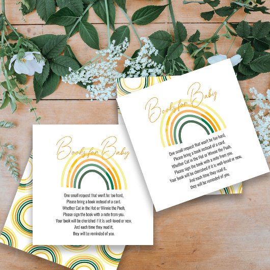 sunny books for baby baby shower informatiekaartje