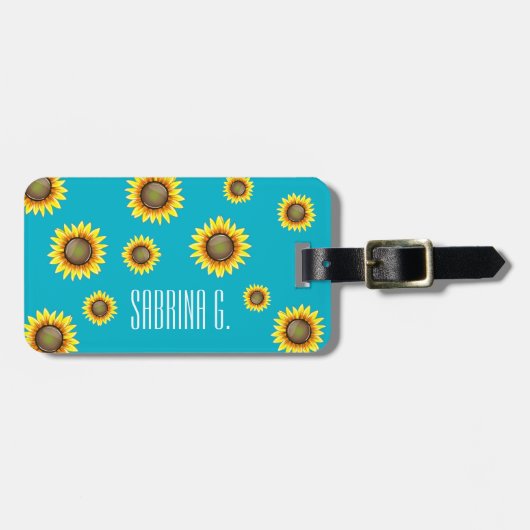 Sunny Bright Sunflower Bagagelabel (Voorkant horizontaal)