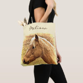 Sunny Brown Gold Horse Animal Canvas tas (Dichtbij)