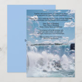 Sunny Bubbly Waterfall Wedding Invitation Kaart (Voorkant / Achterkant)