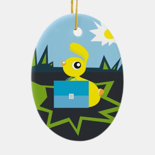 Sunny Bunny Keramisch Ornament (Achterkant)