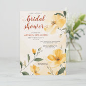Sunny Butter Yellow Chic Floral Vrijgezellenfeest Kaart (Staand voorkant)