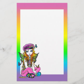 "Sunny" Butterfly Rainbow Fairy Art Stationery Briefpapier