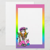 "Sunny" Butterfly Rainbow Fairy Art Stationery Briefpapier (Voorkant / Achterkant)