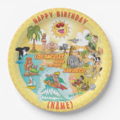 Sunny California Beach Birthday Bord (Voorkant)