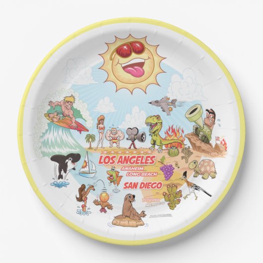 Sunny California Beach Bord (Voorkant)