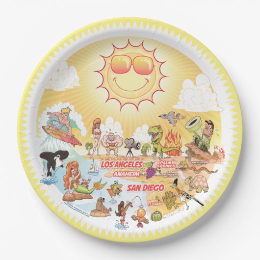 Sunny California Beach Paper Bord (Voorkant)