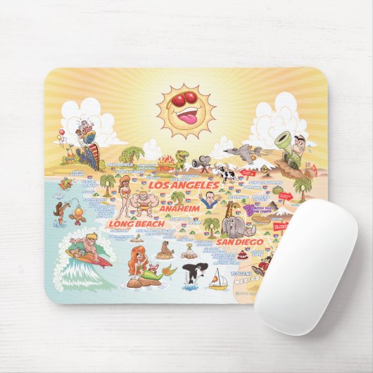 Sunny California Beach Paradise Muismat (Met muis)