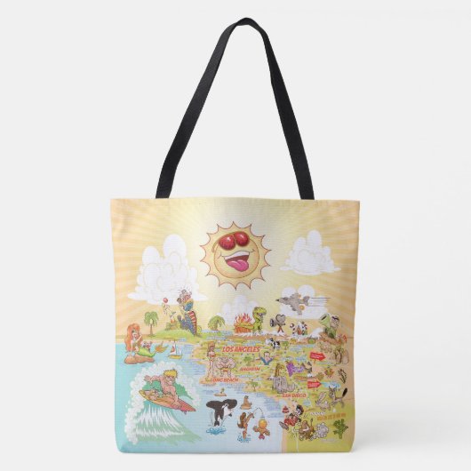 Sunny California Beach Paradise Tote Bag (Voorkant)