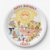  Sunny California Birthday Bord (Voorkant)