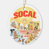 Sunny California Ceramic Ornament (Links)