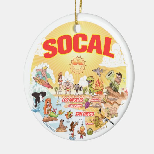 Sunny California Ceramic Ornament (Links)