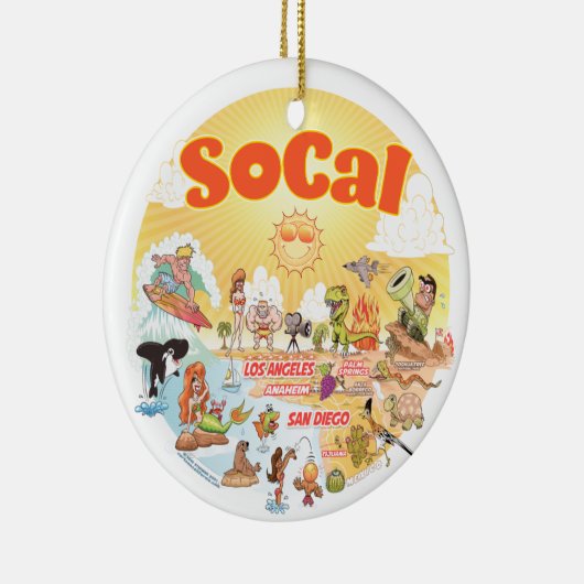 Sunny California Ceramic Ornament (Rechts)