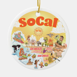Sunny California Ceramic Ornament
