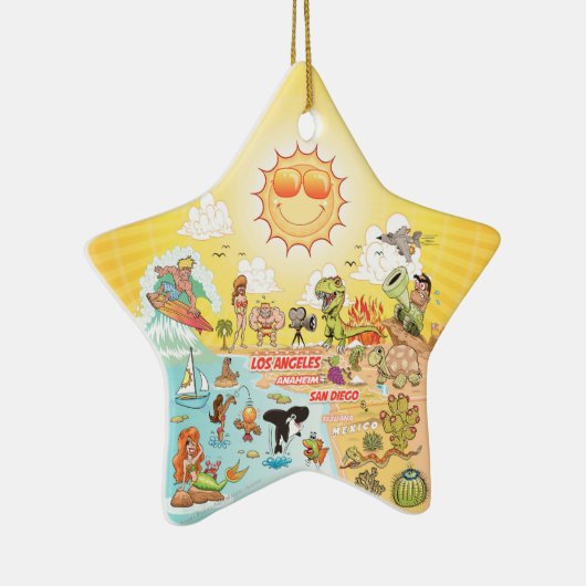 Sunny California Keramisch Ornament (Rechts)