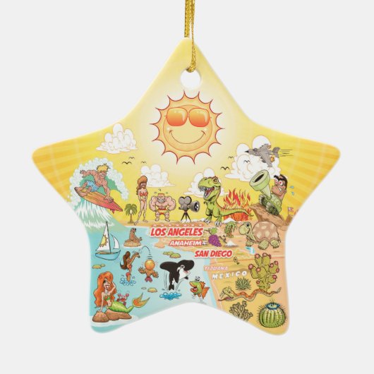 Sunny California Keramisch Ornament (Achterkant)