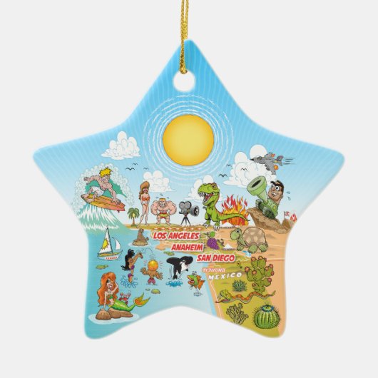 Sunny California Keramisch Ornament (Voorkant)