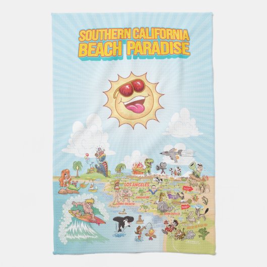 Sunny California Kitchen Towel Theedoek (Verticaal)