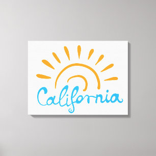 Sunny California Logo Canvas Afdruk