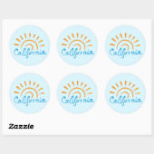 Sunny California Logo Ronde Sticker (Vel)