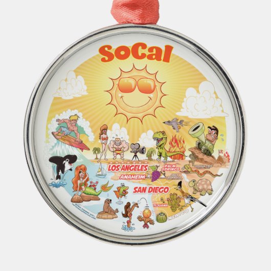 Sunny California Metal Ornament (Voorkant)
