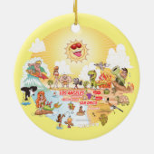 Sunny California Round Ceramic Ornament (Achterkant)