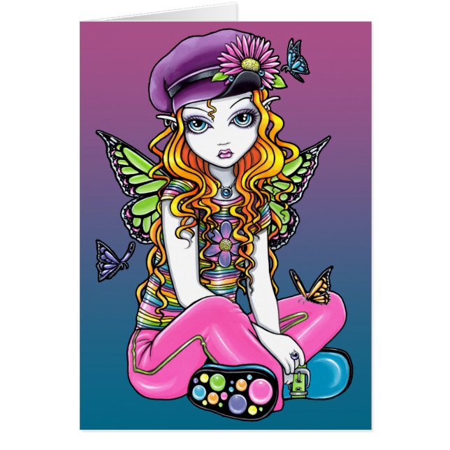 "Sunny" canded Butterfly Rainbow Faircard (Voorkant)