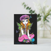 "Sunny" Canded Butterfly Rainbow Fairy Briefkaart (Staand voorkant)