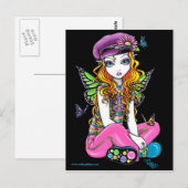 "Sunny" Canded Butterfly Rainbow Fairy Briefkaart (Voorkant / Achterkant)