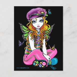 "Sunny" Canded Butterfly Rainbow Fairy Briefkaart