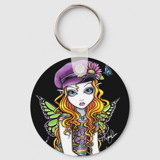 "Sunny" Canded Butterfly Rainbow Fairy Sleutelhang Sleutelhanger (Voorkant)