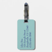 Sunny Caribbean Zee Blue Ocean Bagagelabel (Achterkant verticaal)