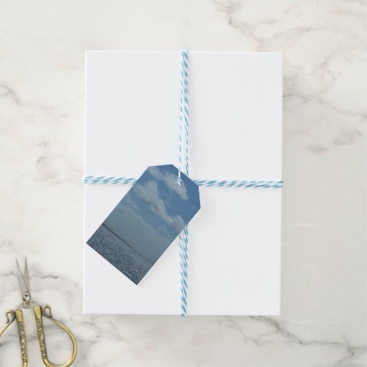 Sunny Caribbean Zee Blue Ocean Cadeaulabel (Met Touw)