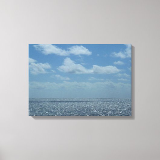 Sunny Caribbean Zee Blue Ocean Canvas Afdruk (Voorkant)