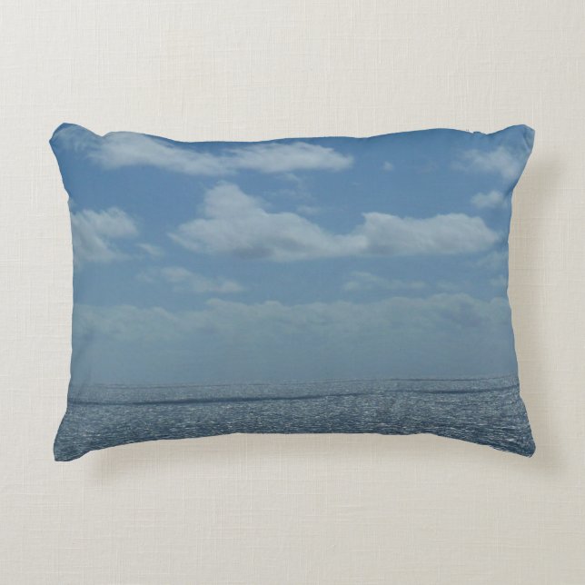 Sunny Caribbean Zee Blue Ocean Decoratief Kussen (Voorkant)