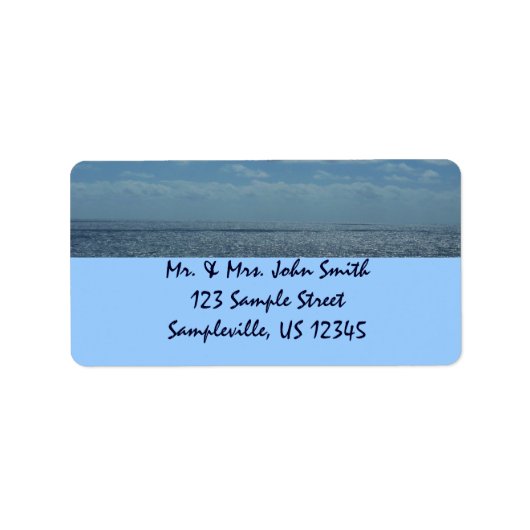 Sunny Caribbean Zee Blue Ocean Etiket (Voorkant)