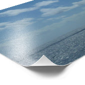Sunny Caribbean Zee Blue Ocean Foto Afdruk (Hoek)
