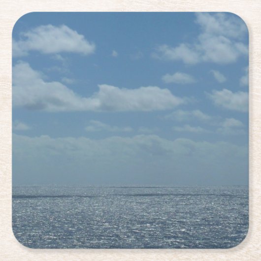 Sunny Caribbean Zee Blue Ocean Kartonnen Onderzetters (Voorkant)