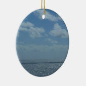 Sunny Caribbean Zee Blue Ocean Keramisch Ornament (Rechts)
