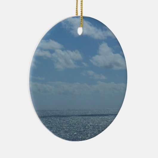 Sunny Caribbean Zee Blue Ocean Keramisch Ornament (Rechts)