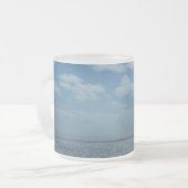 Sunny Caribbean Zee Blue Ocean Matglas Koffiemok (Voorkant links)
