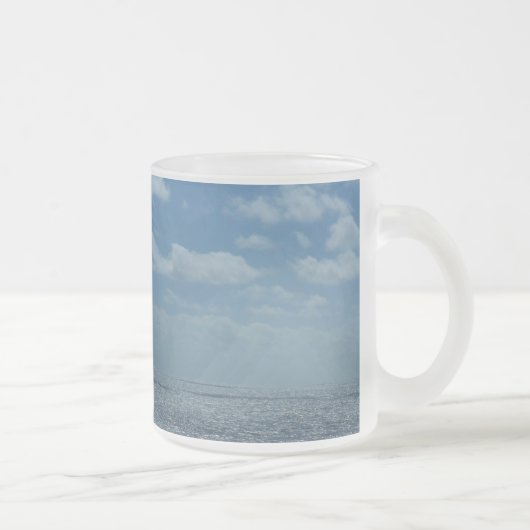 Sunny Caribbean Zee Blue Ocean Matglas Koffiemok (Rechts)