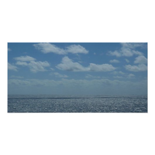 Sunny Caribbean Zee Blue Ocean Poster (Voorkant)