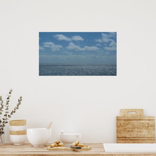Sunny Caribbean Zee Blue Ocean Poster (Keuken)